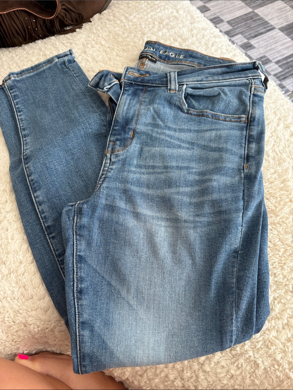 American Eagle Medium Blue Stretch Skinny Jeans